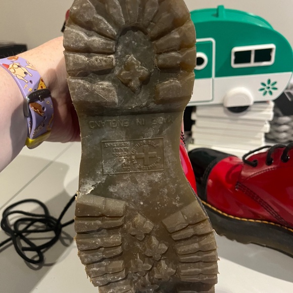 Vintage Dr. Martens Patent Leather Red & Black, Women's size 10 US - Picture 8 of 16